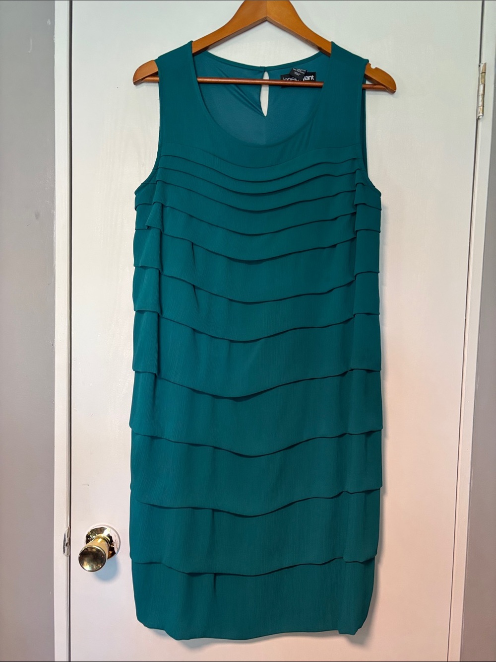 Lane Bryant Teal Tiered Sleeveless Dress